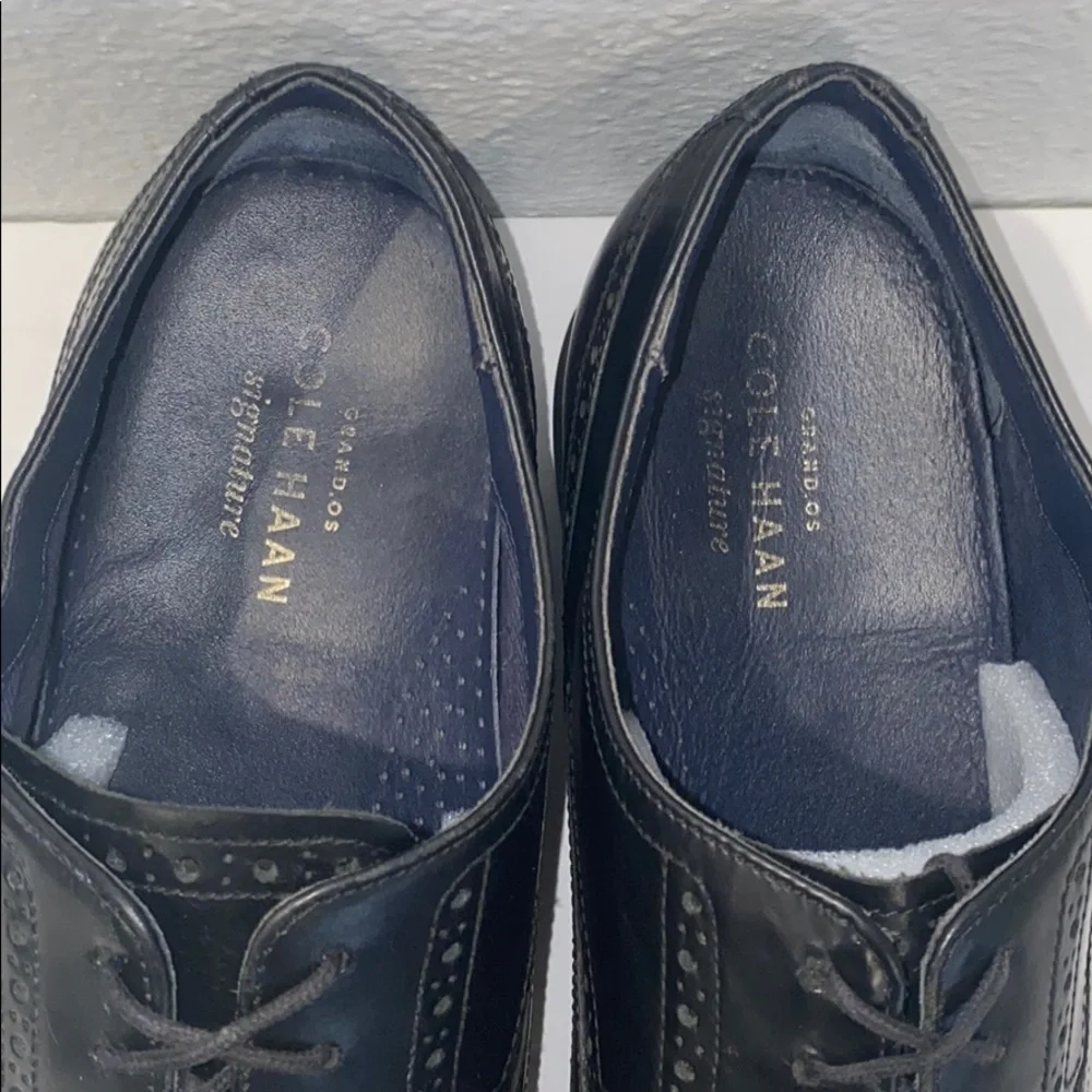 Authentic Cole Haan mens black leather derby shoes 11.5